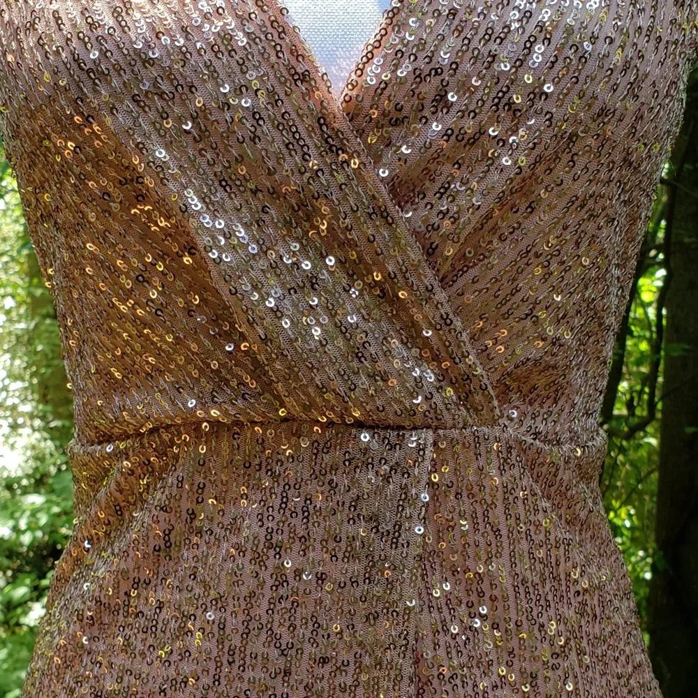 KAOS Light Pink Sequin Party Cocktail Dress Size 4  Faux Wrap Sleeveless NWT - Picture 8 of 14